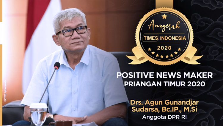 Agun Gunandjar Sudarsa, Positive News Maker Priangan Timur 2020. (Grafis: Dena Setya/TIMES Indonesia)