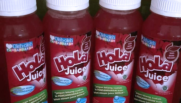 Produk hola juice, jus honje khas Pangandaran. (FOTO: Dok. Ooy/pemilik Hola Juice)