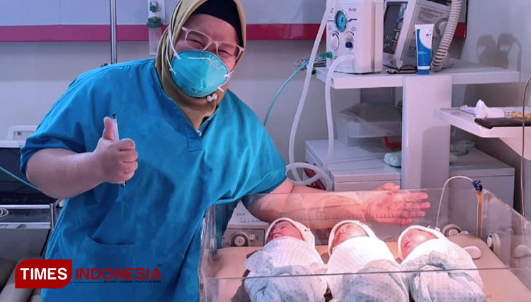Bayi kembar tiga yang baru saja dilahirkan (FOTO: Rizki Alfian/TIMES Indonesia)