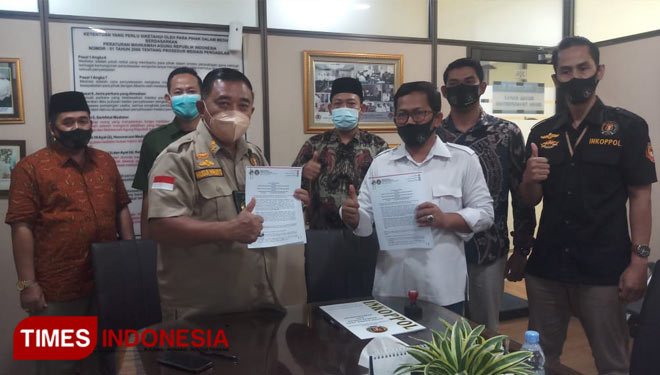 Serikat Nelayan Nahdlatul Ulama (SNNU) Majalengka melakukan MoU dengan Induk Koperasi Polisi Republik Indonesia (Inkopol RI). Foto: SNNU Majalengka for TIMES Indonesia