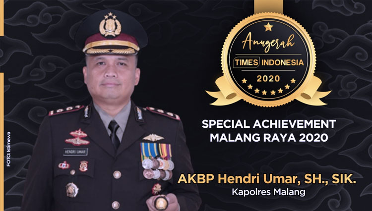Kapolres Malang AKBP Hendri Umar, Tokoh Tangguh Malang Raya 2020. (Grafis: Dena Setya/TIMES Indonesia)
