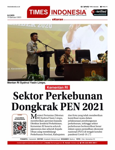 Edisi Kamis, 14 Januari 2021: E-Koran, Bacaan Positif Masyarakat 5.0 