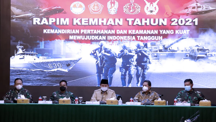 Menteri Kelautan dan Perikanan Sakti Wahyu Trenggono saat menjadi narasumber di Rapim Kemhan. (FOTO: Dokumentasi KKP) 