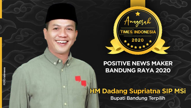 HM Dadang Supriatna, Positive News Maker Bandung Raya 2020. (Grafis: Dena Setya/TIMES Indonesia)
