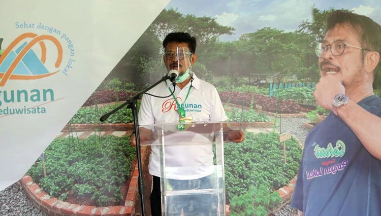 Menteri Pertanian Republik Indonesia (Mentan RI) Syahrul Yasin Limpo (SYL) saat melaunching kawasan Agroeduwisata (AEW) di Ragunan, Jakarta (Foto: Dokumen Kementan RI)
