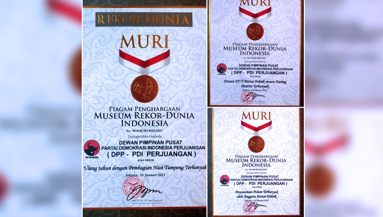 Hattrick, PDI Perjuangan Raih 3 Rekor MURI, Apa Saja Itu? - TIMES Indonesia
