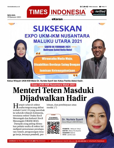Edisi Selasa, 19 Januari 2021: E-Koran, Bacaan Positif Masyarakat 5.0 