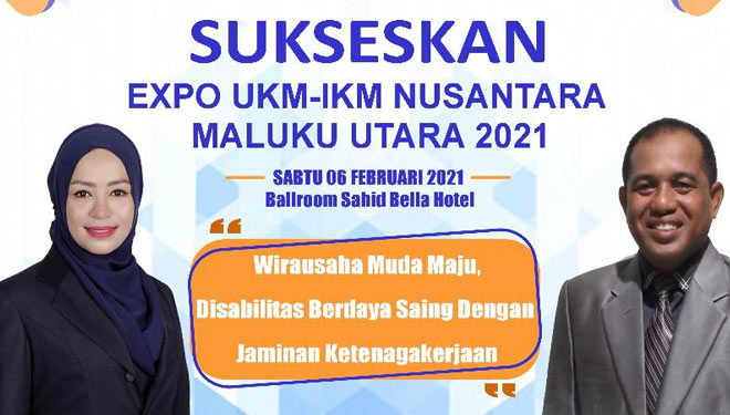 Ketua Wilayah UKM-IKM Malut Dr. Nurlela Syarif dan Ketua Panitia Abdul Kadir. (Foto: panitia expo)