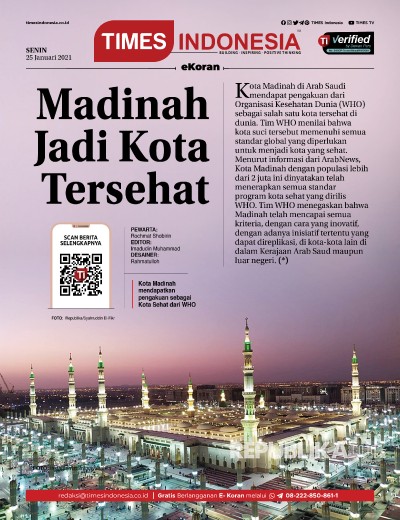  	Edisi Senin, 25 Januari 2021: E-Koran, Bacaan Positif Masyarakat 5.0 