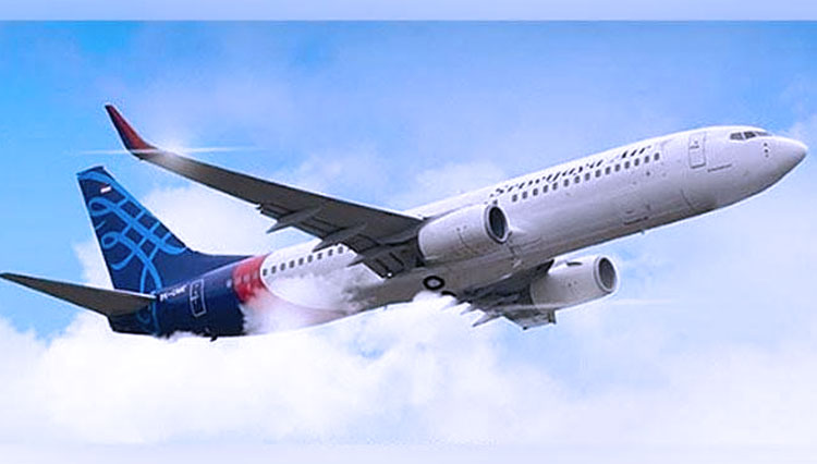 Pesawat Sriwijaya Air SJ182 yang jatuh di perairan Kepulauan Seribu, Jakarta. (FOTO: Ig/Sriwijaya Air)