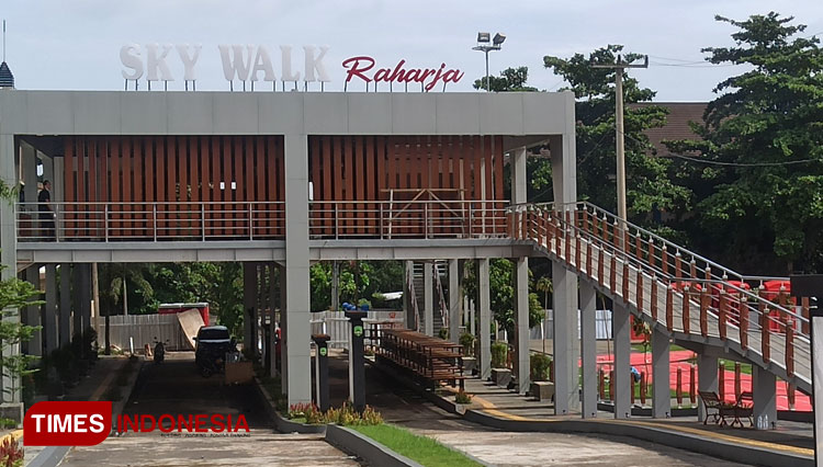 Lokasi Skywalk Raharja yang berada di sekitar lapangan GGM Majalengka. (Foto: Jaja Sumarja/TIMES Indonesia)