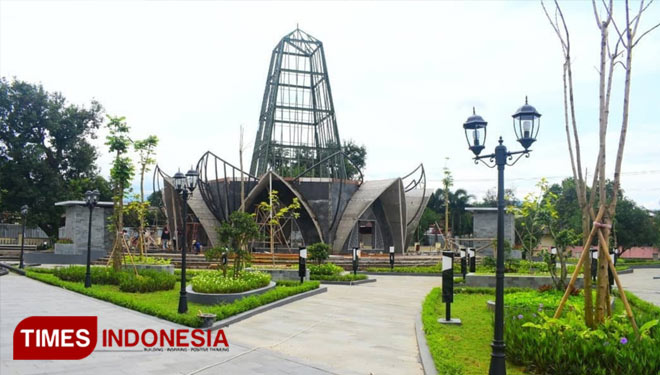 Masjid monumental dan areal Taman yang berada di eks Mapolres Kabupaten Majalengka. Foto: Diskominfo Majalengka for TIMES Indonesia