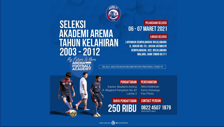 Arema FC Luncurkan Akademi Sepak Bola untuk Pembinaan Usia Dini di Malang