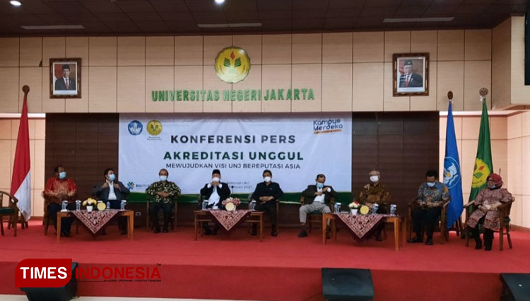 Konferensi Pers Akreditasi Unggul UNJ. (FOTO: AJP TIMES Indonesia)