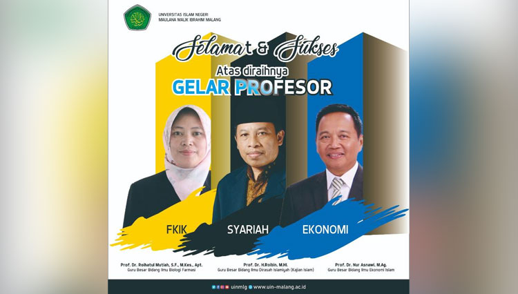 The three new professors that had just joined UIN Mqlang on the beginning of this year. (Photo: the PR of UIN Malang)