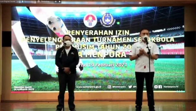 Ketua umum PSSI, Mohammad Iriawan saat memberikan sambutan dalam acara serah terima surat izin Turnamen Piala Menpora 2011 (Edi Junaidi Ds/TIMES Indonesia)