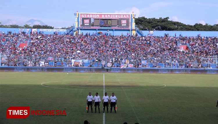 Stadion Kanjuruhan Kabupaten Malang saat launching tim tahun 2019. (FOTO: Tria Adha/TIMES Indonesia)