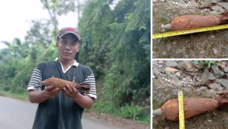 Tugiat (30) warga Desa Panglungan, Wonosalam, Jombang penemu mortir aktif. (Foto: Instagram Eksplore Wonosalam)