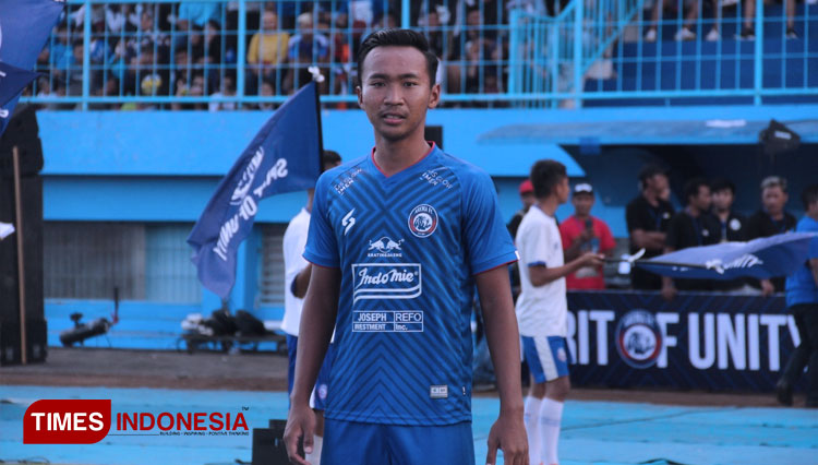 Nurdiansyah saat masih berkostum Arema FC. (Foto: Tria Adha/TIMES Indonesia) 