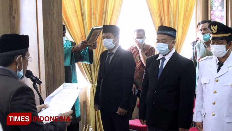 Pelantikan pejabat di Kabupaten Nagan Raya, Kamis (25/2/2021) (FOTO: Diskominfo Nagan Raya/TIMES Indonesia)
