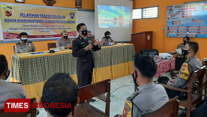 107 Bhabinkamtibmas Polresta Cirebon Ikuti Pelatihan Tracer Covid-19