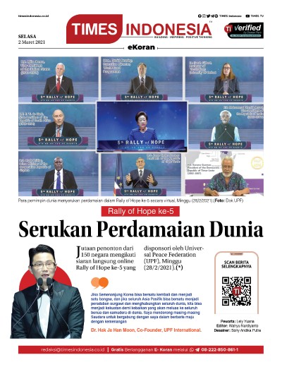 Edisi Selasa, 2 Maret 2021: E-Koran, Bacaan Positif Masyarakat 5.0