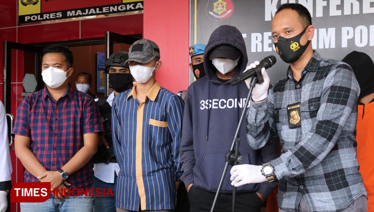 Satuan Reserse Kriminal Polres Majalengka menggelar konferensi pers terkait curanmor dan curas. (Foto: Jaja Sumarja/TIMES Indonesia)