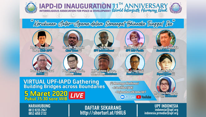 IAPD Indonesia Inauguration menghadirkan para pemimpin dan tokoh agama dan bangsa di Indonesia serta Pembicara dari UPF Internasional dan UPF Asia Pasifik. (Foto: Dok.UPF) 