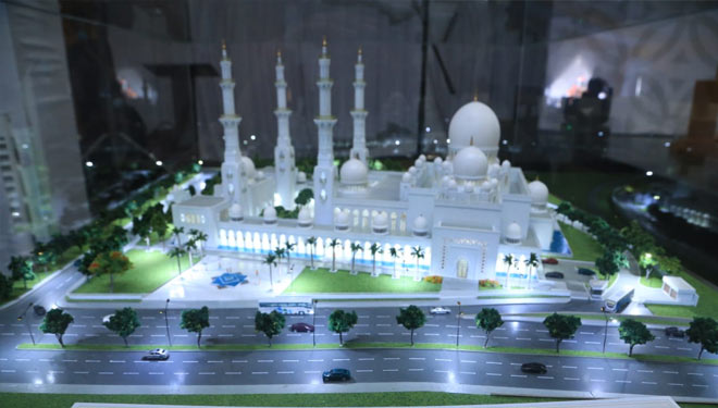 Maket Miniatur Masjid Raya Sheikh Zayed Solo. (Foto: Dokumentasi Kemenag).