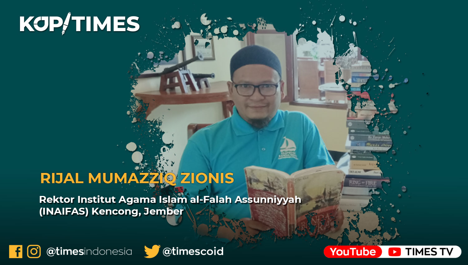 Rijal Mumazziq Zionis adalah Rektor Institut Agama Islam al-Falah Assunniyyah (INAIFAS) Kencong, Jember dan pecinta buku.