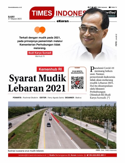 Edisi Rabu, 17 Maret 2021: E-Koran, Bacaan Positif Masyarakat 5.0 