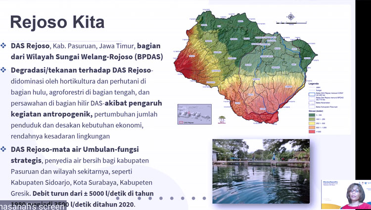 Arah Gerakan Rejoso Kita dalam upaya pelestarian sumber daya air di Pasuruan, Jumat (19/3/2021). (FOTO: Tangkapan layar)