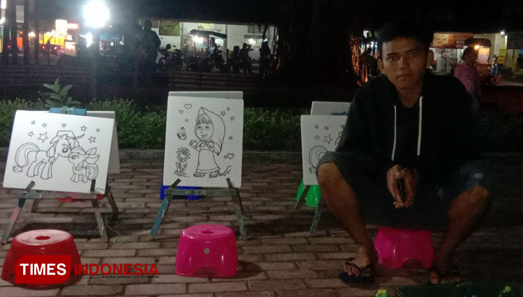 Kondisi alun-alun Parigi di Pangandaran saat pandemi Covid-19 (Foto: Syamsul Ma'arif/TIMES Indonesia)
