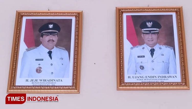 Foto Bupati dan Wakil Bupati Pangandaran Periode 2021-2026 bukan resmi dari Pemda Pangandaran (Foto: Syamsul Ma'arif/TIMES Indonesia)