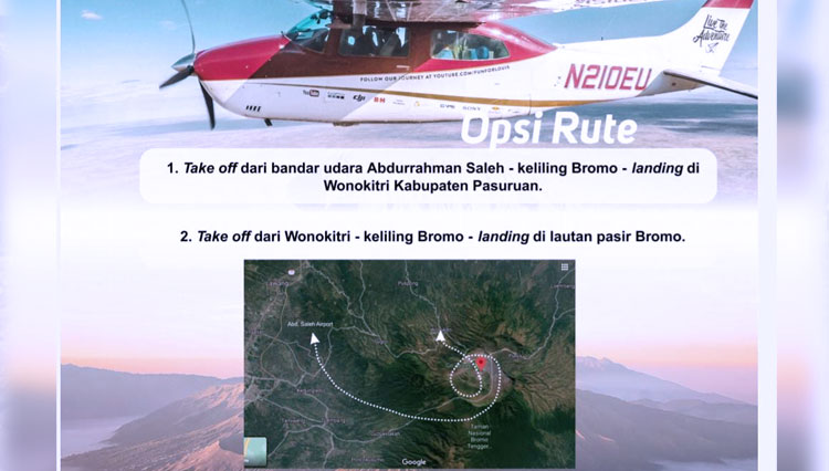 Rute yang disiapkan untuk UMM Flying Bromo 2021. (foto: dokumen UMM)