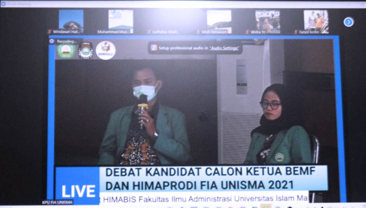 Uji Visi Misi Calon Pimpinan Ormawa FIA, KPU FIA Unisma Malang Gelar Debat Kandidat