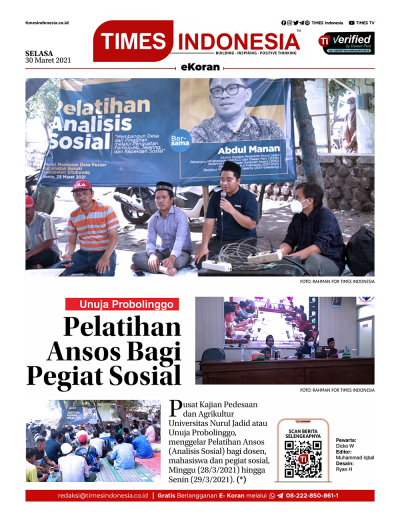 Edisi Selasa, 30 Maret 2021: E-Koran, Bacaan Positif Masyarakat 5.0