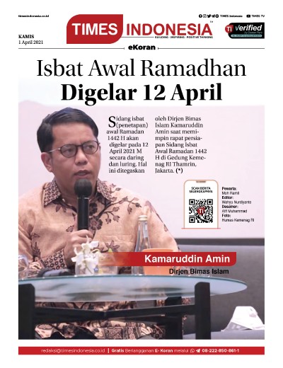 Edisi Kamis, 1 April 2021: E-Koran, Bacaan Positif Masyarakat 5.0