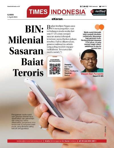 Edisi Kamis, 1 April 2021: E-Koran, Bacaan Positif Masyarakat 5.0 