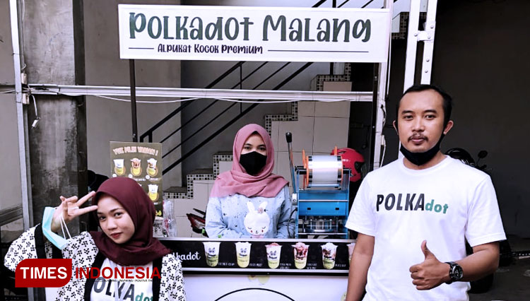 Gerai Polkadot Malang yang berada di Jalan Sunan Kalijaga atau samping gerbang belakang UIN Malang. (Foto: Naufal Ardiansyah/TIMES Indonesia)