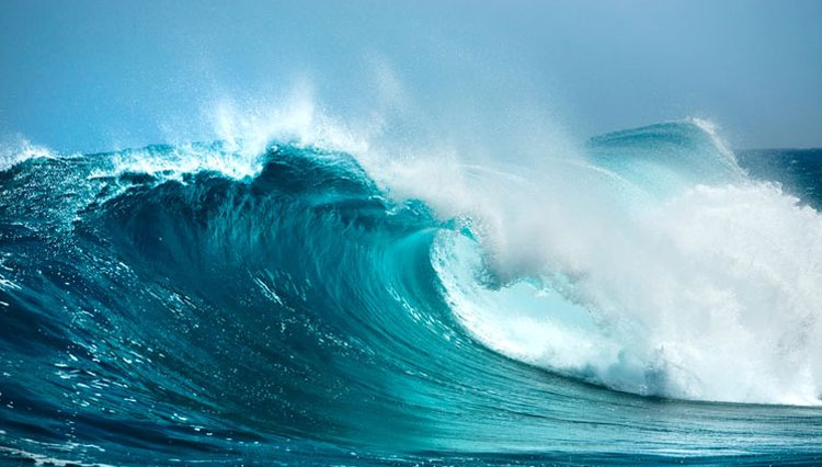Ilustrasi gelombang tinggi (Siklon tropis) (Kompas.com)