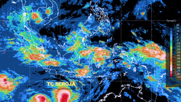 Sikon Tropis Seroja dilihat pada Kamis (8/4/2021) pukul 07.00 WIB. ( FOTO: BMKG).