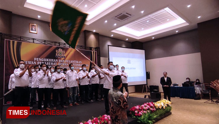 Pengukuhan dan Pelantikan pengurus Kadin Indonesia Kabupaten Majalengka. (FOTO: Jaja Sumarja/TIMES Indonesia)