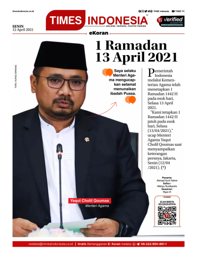 Edisi Senin, 12 April 2021: E-Koran, Bacaan Positif Masyarakat 5.0
