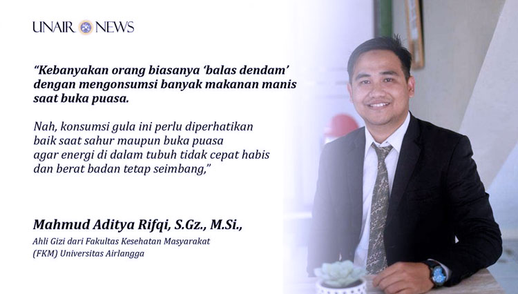 POTRET salah seorang ahli gizi dari Fakultas Kesehatan Masyarakat (FKM) Universitas Airlangga (UNAIR), Mahmud Aditya Rifqi. S.Gz., M.Si. (Dok. Pribadi)