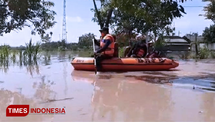 Banjir di Kabupaten Madiun mengakibatkan puluhan desa terdampak. (FOTO: Romy Tri Setyo Wibowo/TIMES Indonesia)