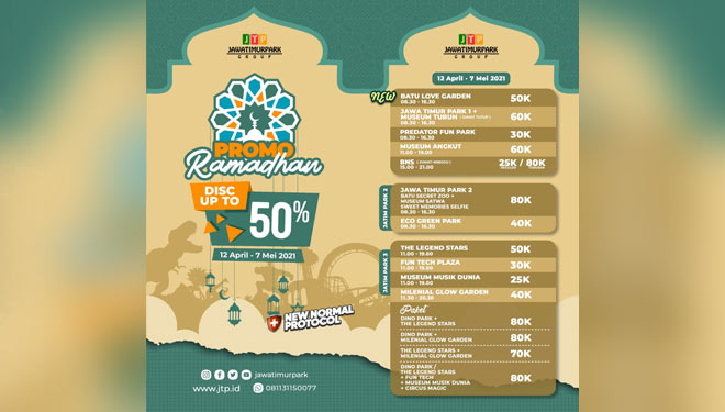 Promo selama bulan Ramadan, Jatim Park Group beri diskon 50 persen. (Jatim Park Group for TIMES Indonesia)