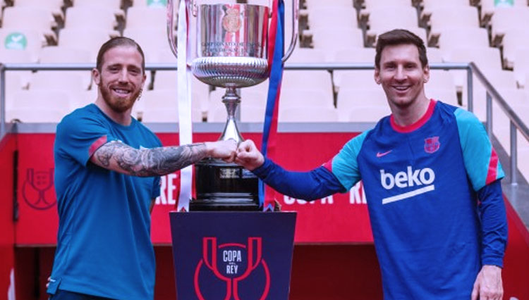 Duo kapten, Iker Muniain dan Lionel Messi akan bertaruh demi trofi juara Copa del Rey (Foto: rfeff)