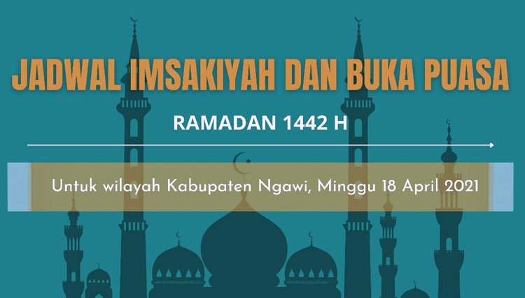 Ilustrasi jadwal imsakiyah dan buka puasa Ramadan Kabupaten Ngawi. (Foto: Canvas)
