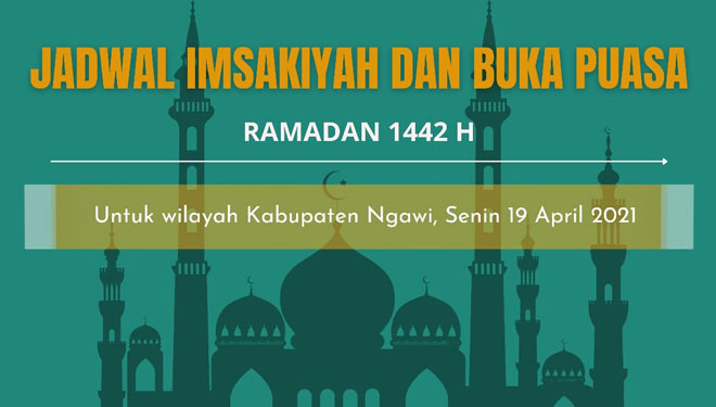 Jadwal Imsakiyah Kabupaten Ngawi 19 April 2021